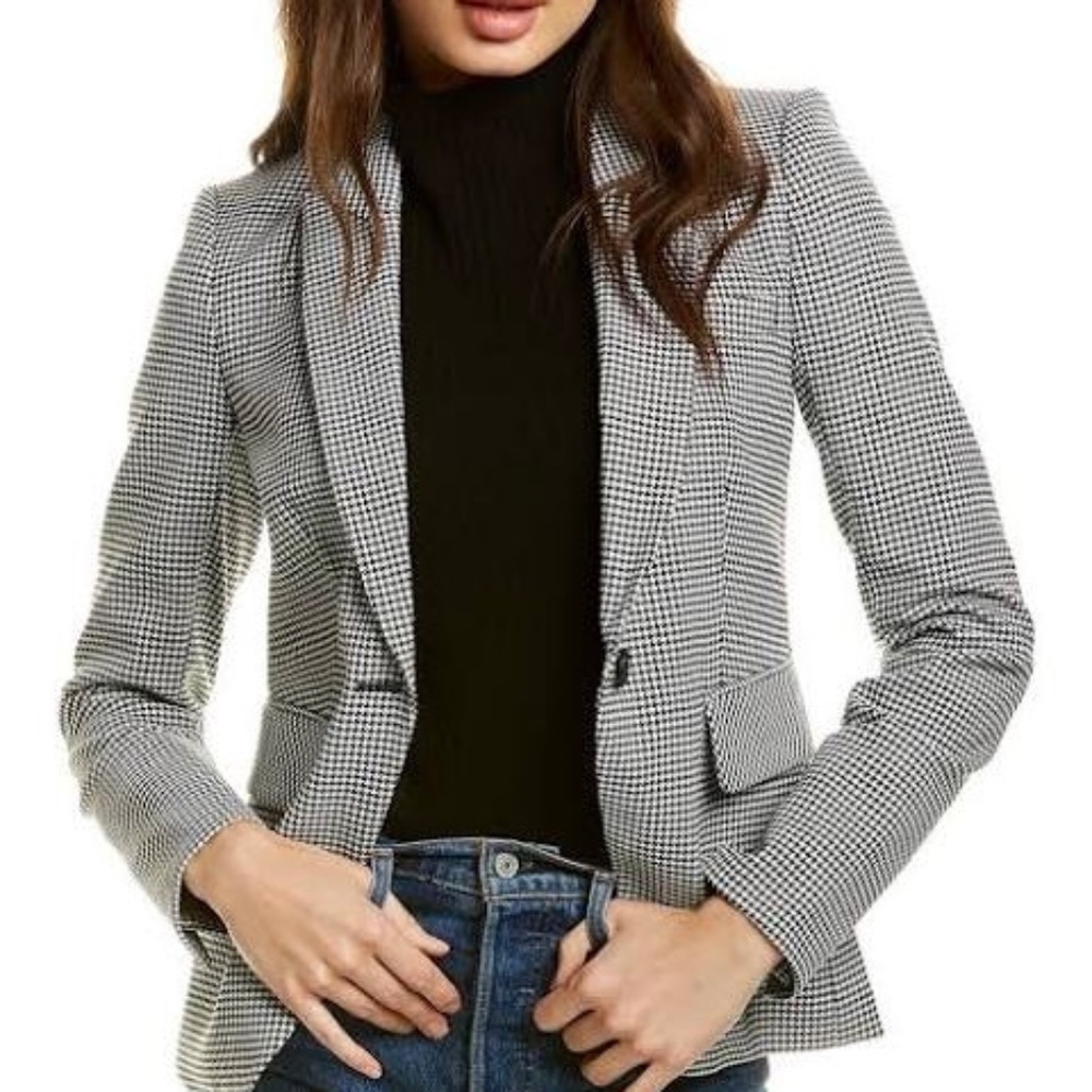 Veronica Beard Cutaway Dickey Jacket Blk & Wht 2
